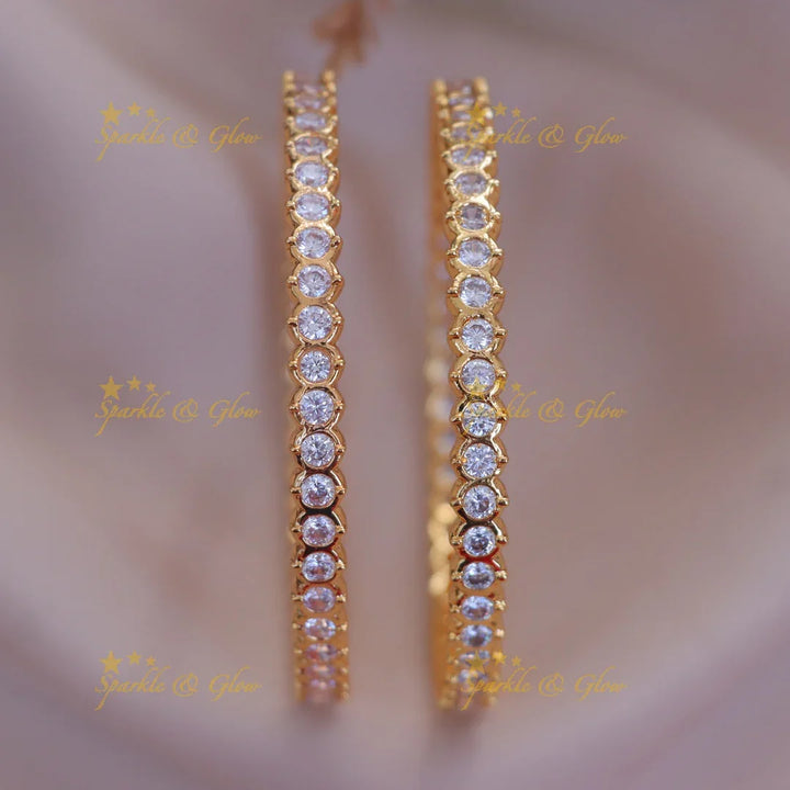 Exquisite White Stone Panchaloham Bangles - New Arrival