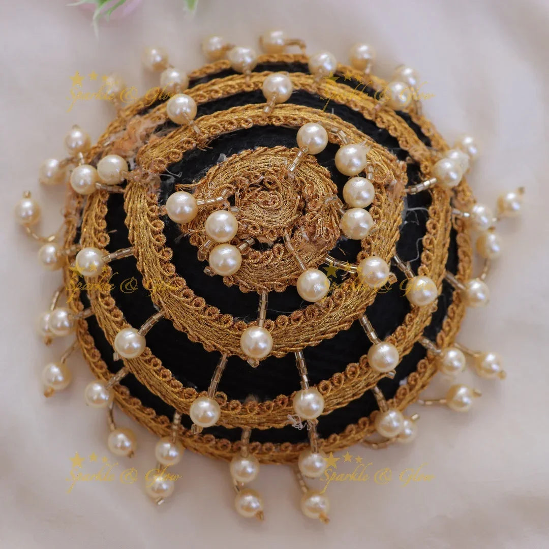 Elegant Gold Pearl Hair Bun - Perfect for Special Events