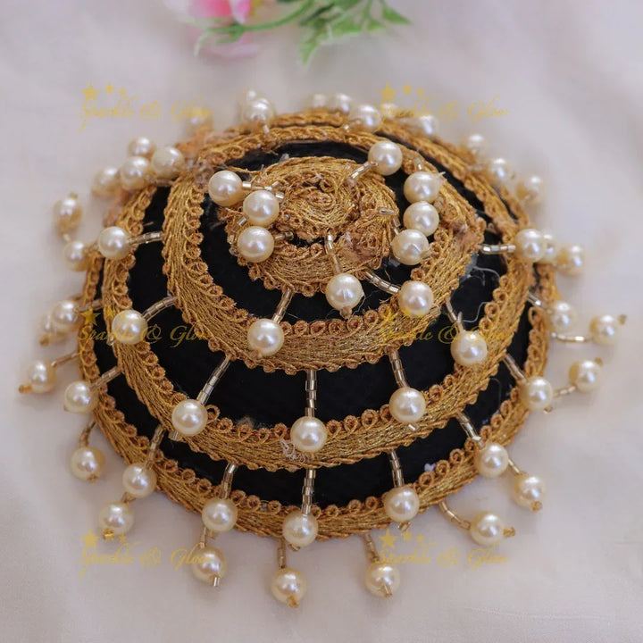 Elegant Gold Pearl Hair Bun - Perfect for Special Events