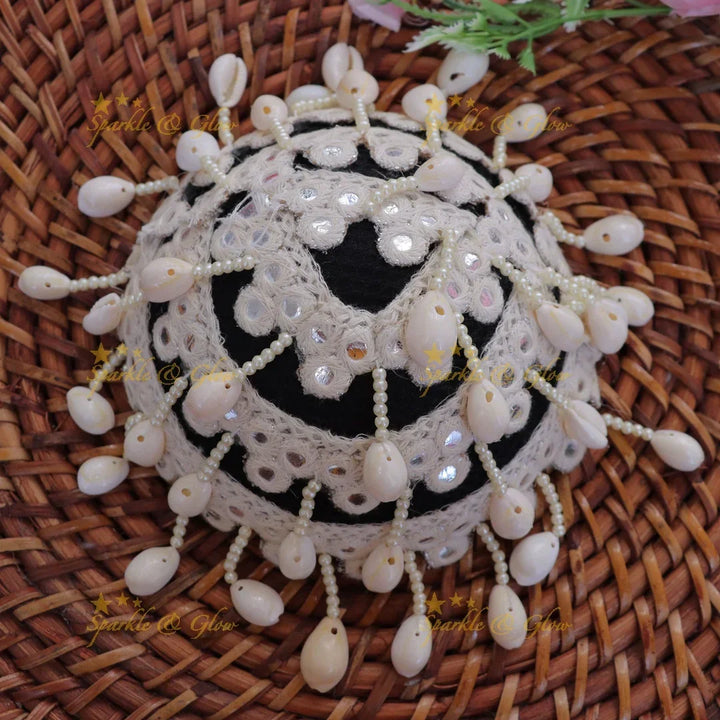 Sparkling Silver Thread Mirror Hair Bun Accessory