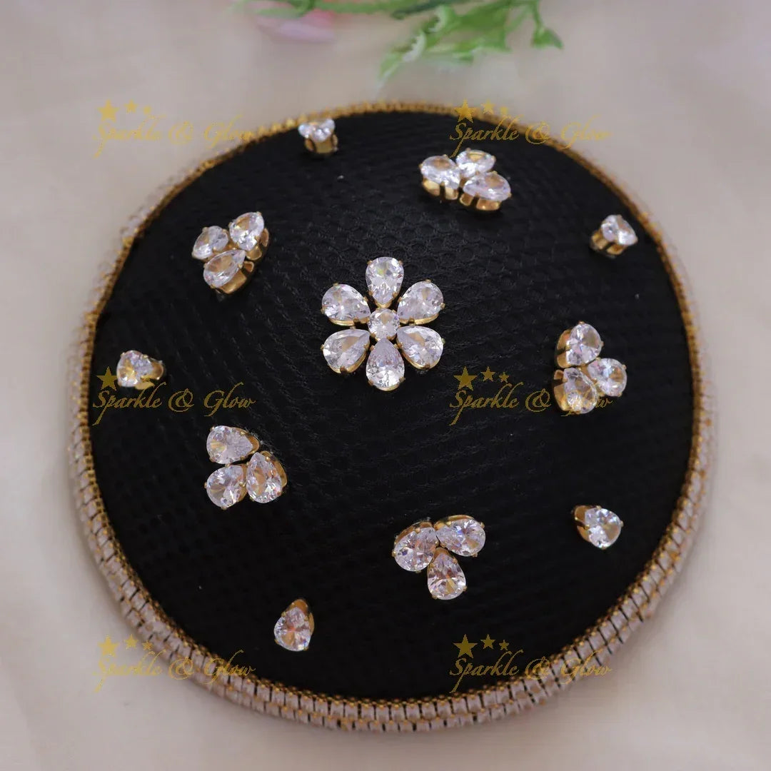 Gold Floral Hair Accessory - Ideal for Weddings & Festivities