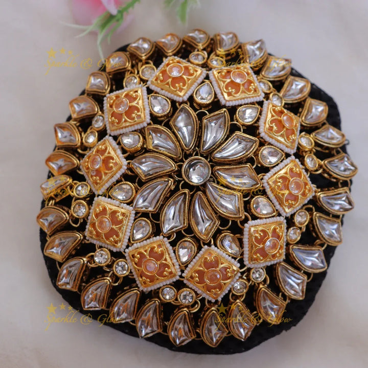 Elegant Bridal Gold Hair Bun Accessory for Weddings