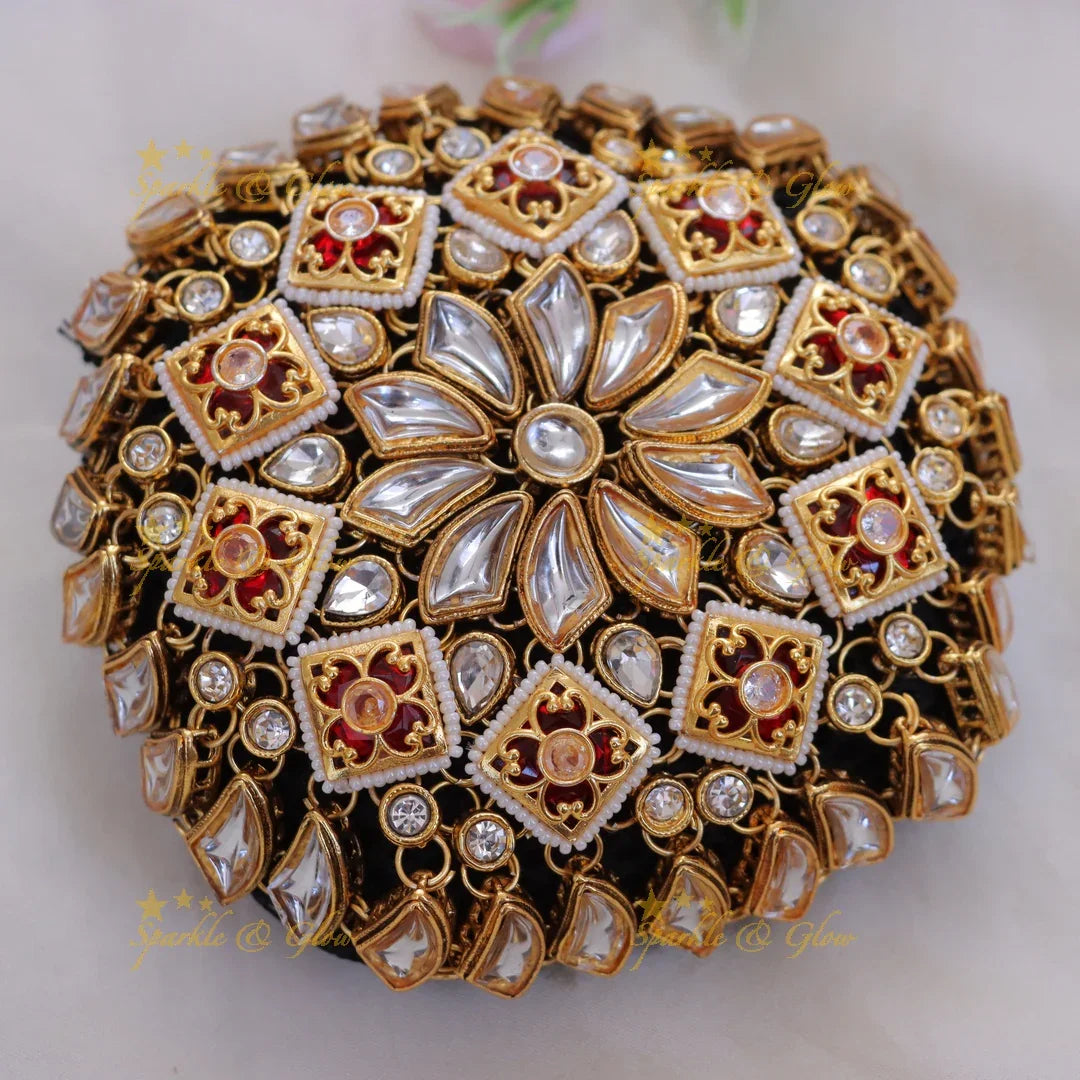 Elegant Bridal Gold Hair Bun Accessory for Weddings