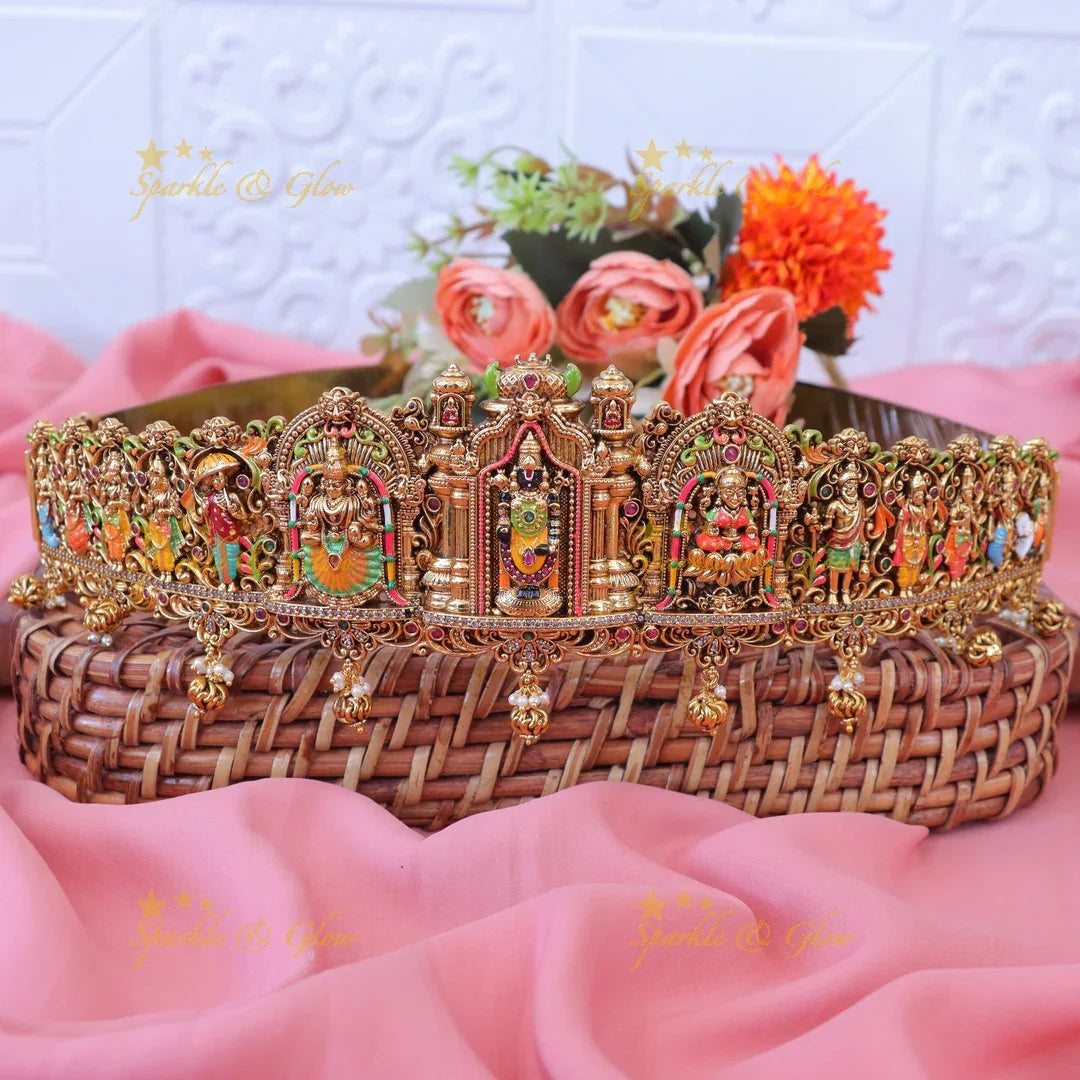Exquisite Gold Temple Hip Belt for Weddings
