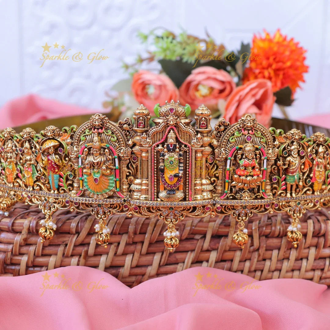 Exquisite Gold Temple Hip Belt for Weddings