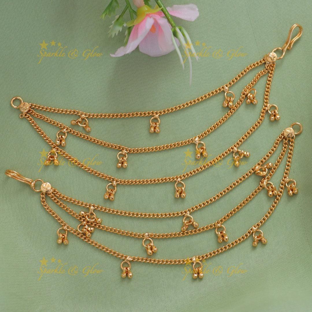 Gold-Plated Festive Ear Chains with Elegant Charm