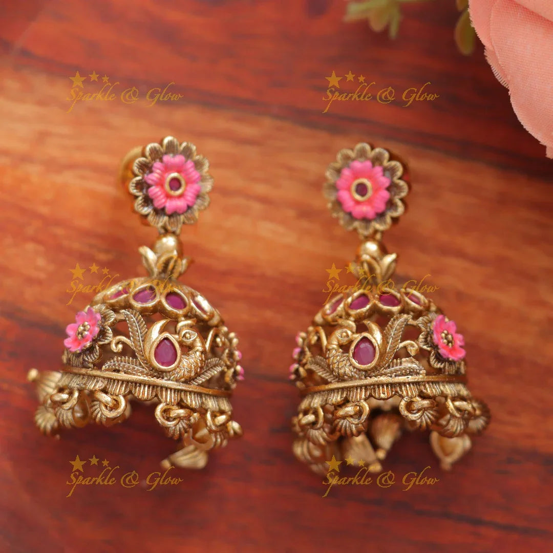 Radiant Radha Krishna Floral Choker Set for Celebrations