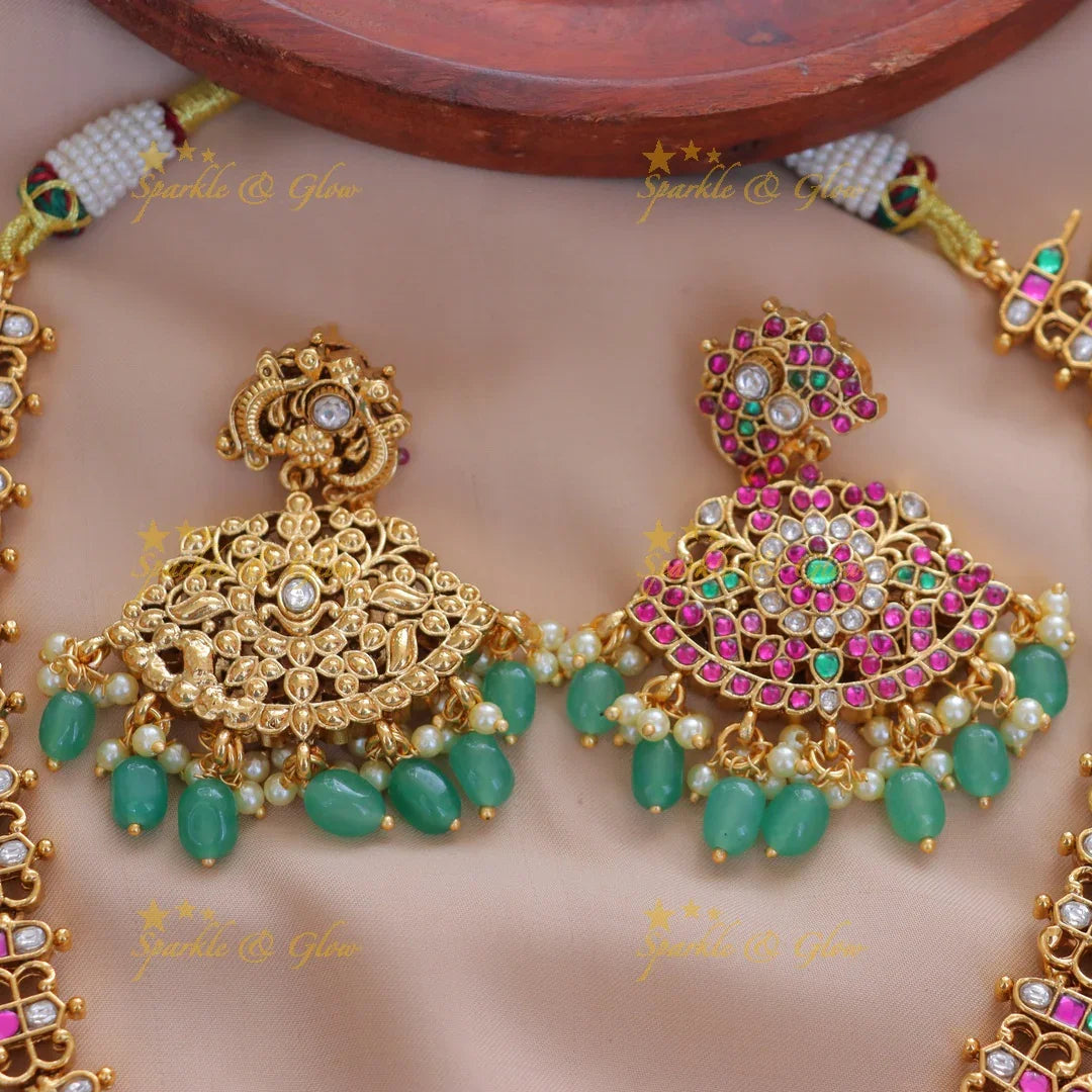 Exquisite Jadau Kundan Mango Necklace Set