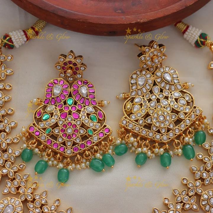 Enchanting Mango Floral Peacock Necklace for All Occasions