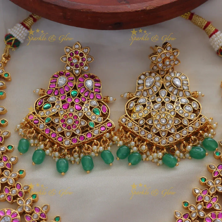 Enchanting Mango Floral Peacock Necklace for All Occasions