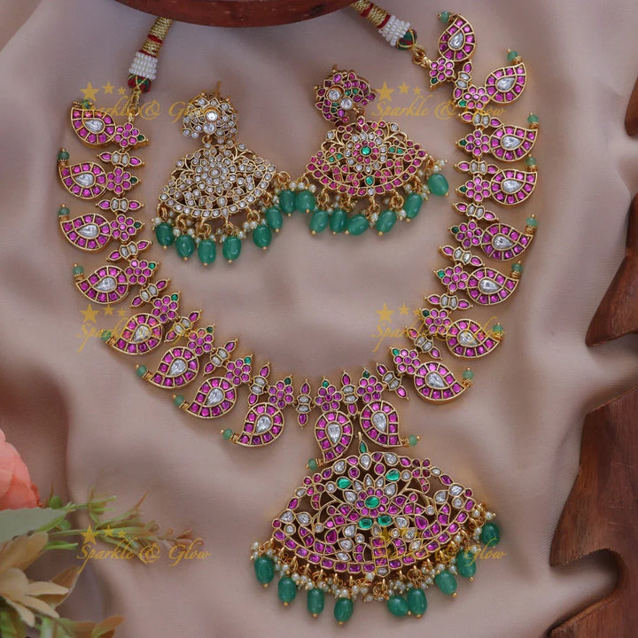 Exquisite Kundan Mango Necklace for Weddings & Festivals
