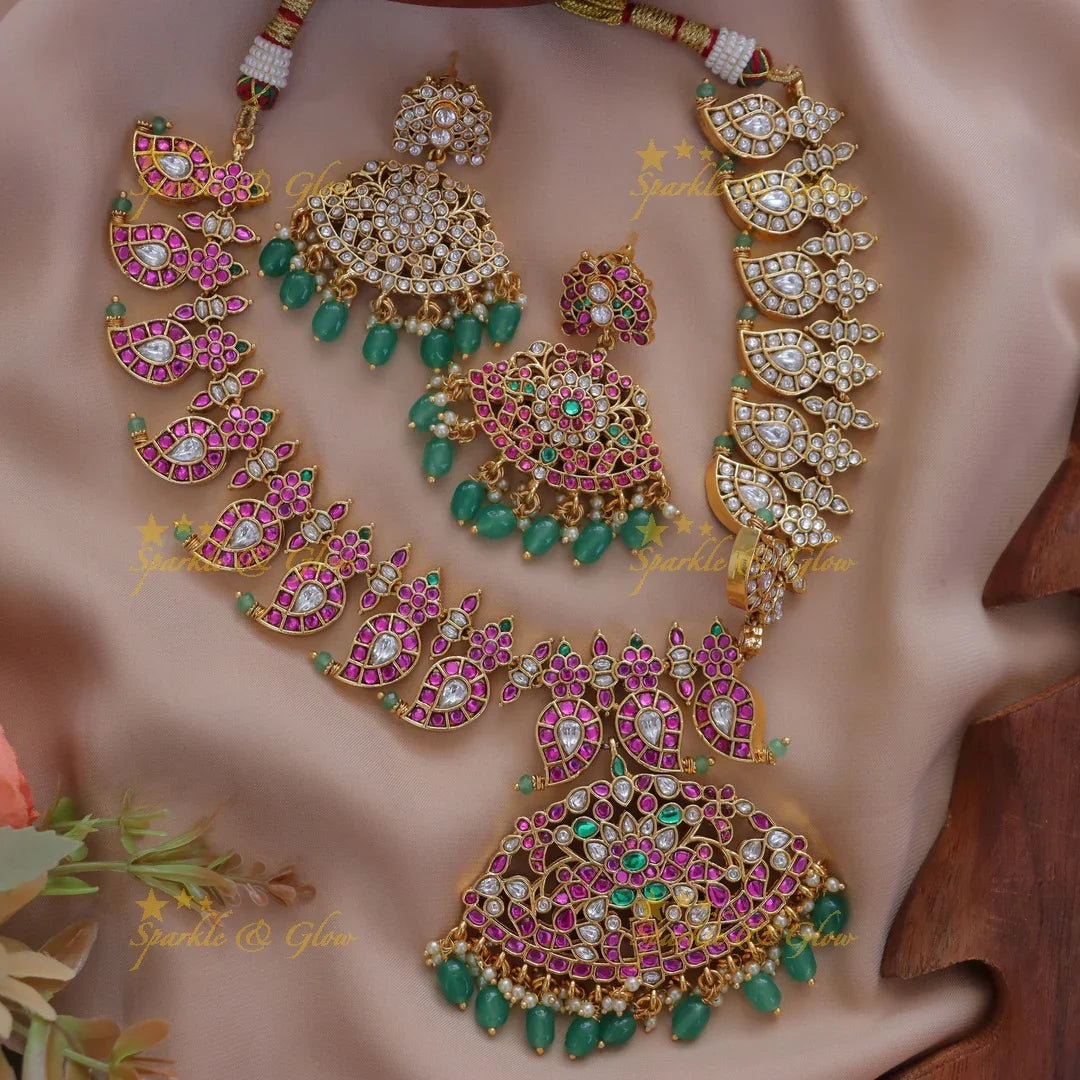 Exquisite Kundan Mango Necklace for Weddings & Festivals