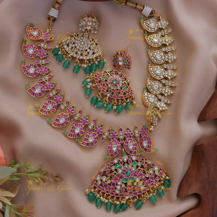 Exquisite Kundan Mango Necklace for Weddings & Festivals