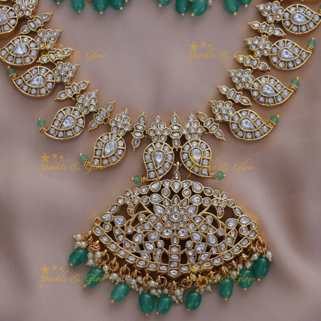 Exquisite Kundan Mango Necklace for Weddings & Festivals