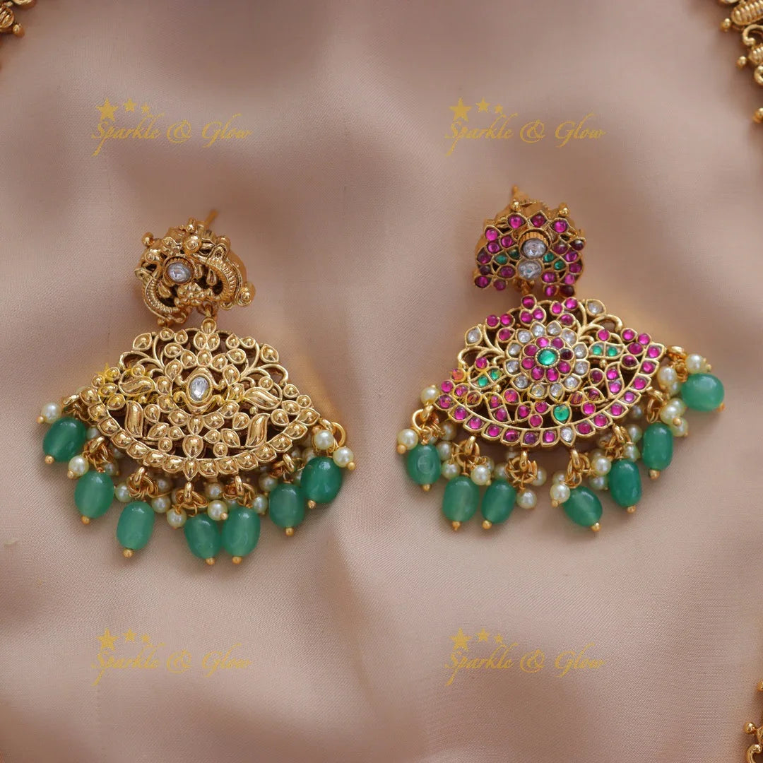 Exquisite Mango Floral Necklace Set for Wedding Glamour