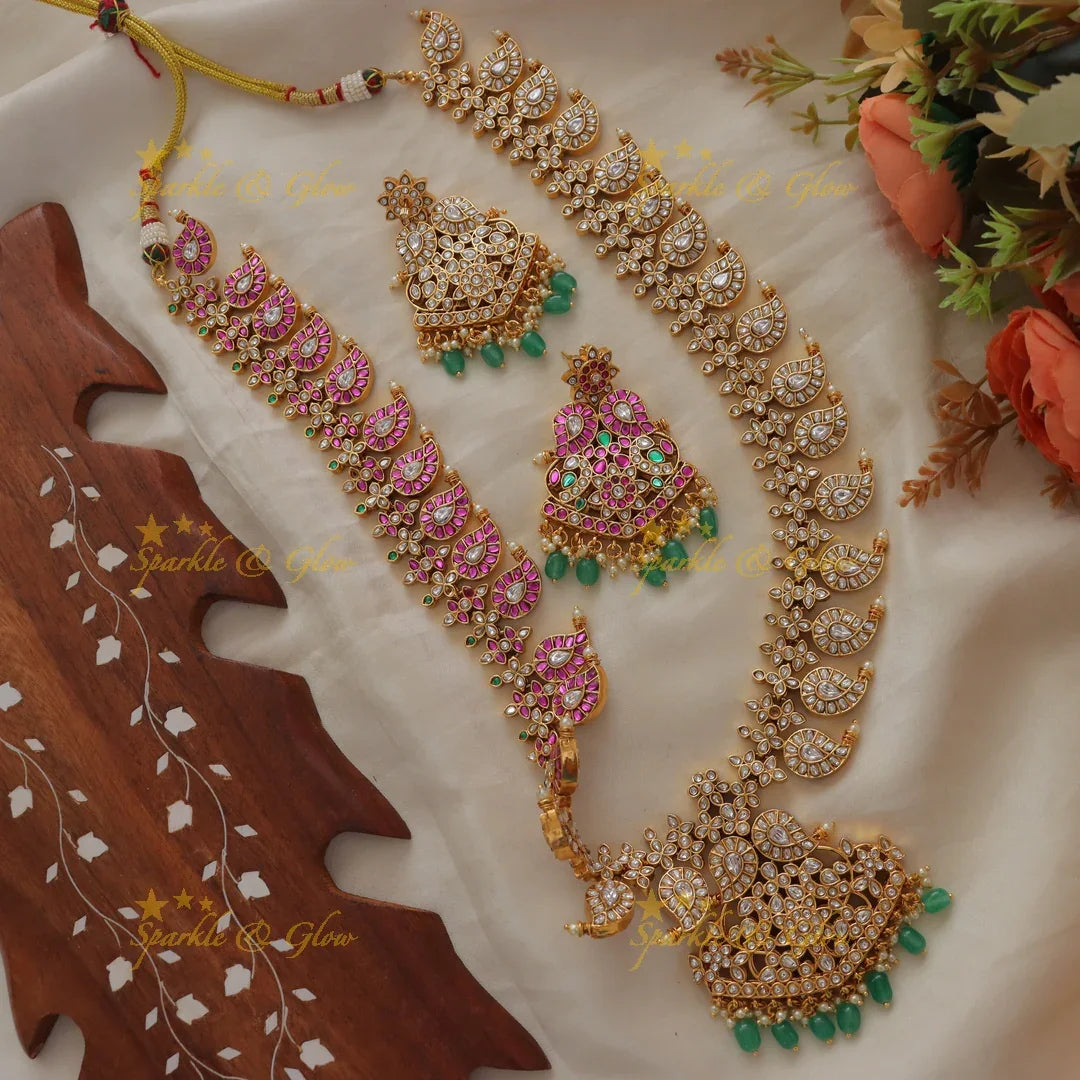 Exquisite Mango Peacock Reversible Necklace Online