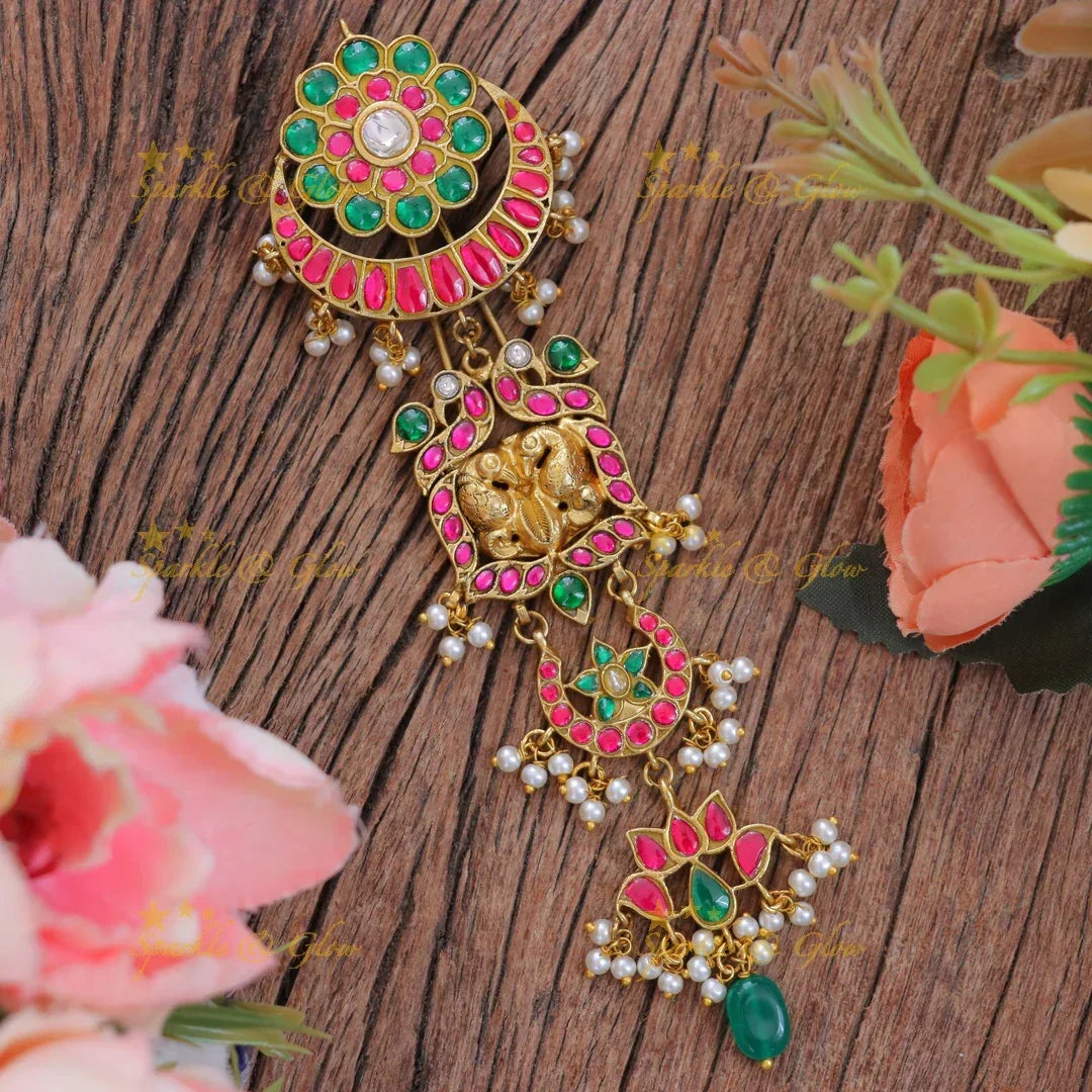 Exquisite Half Moon Peacock Floral Hair Ornament