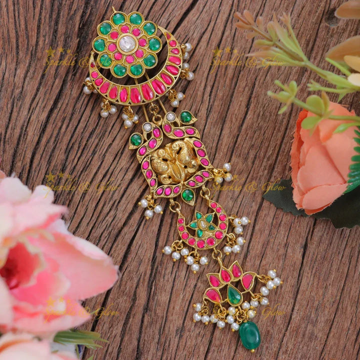 Exquisite Half Moon Peacock Floral Hair Ornament