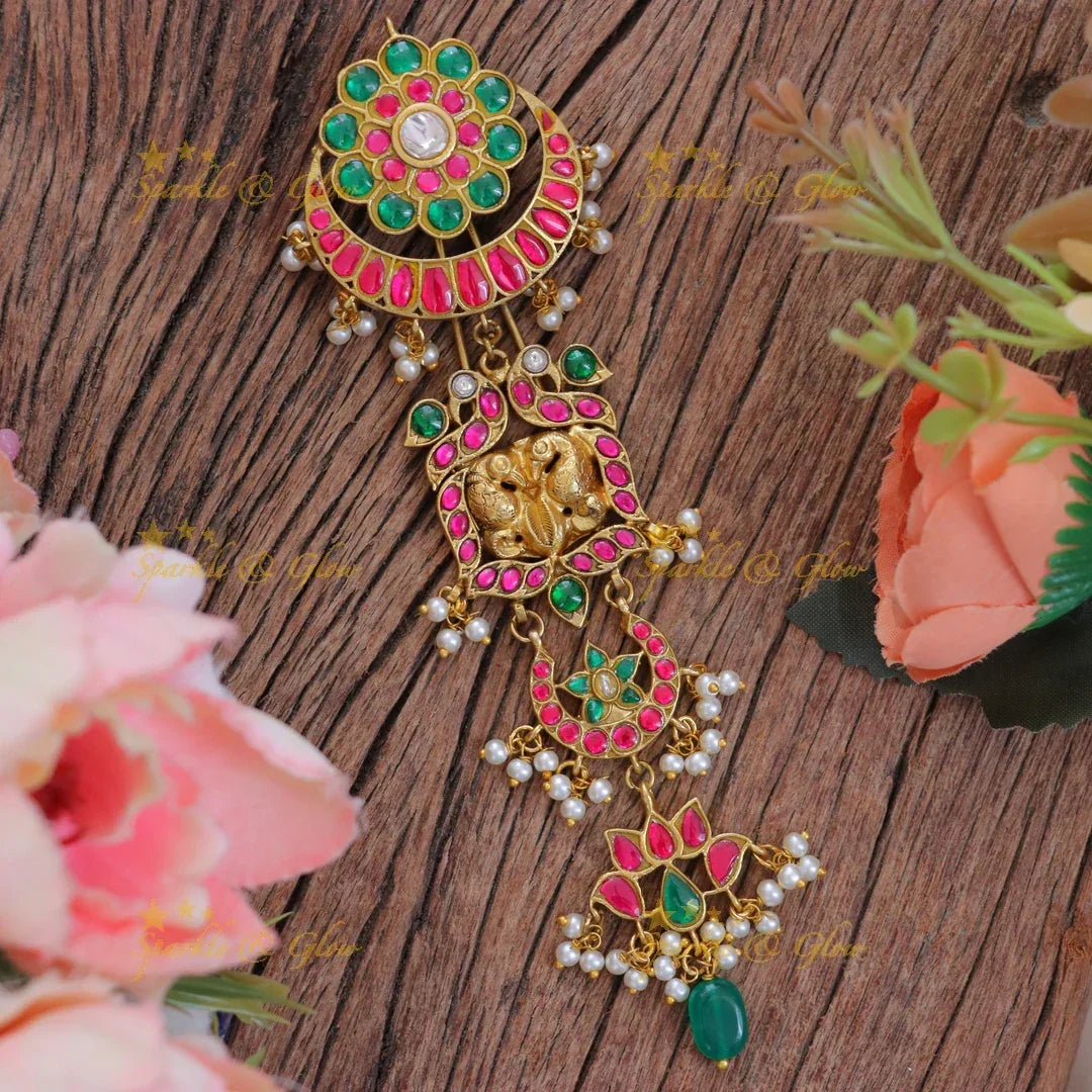 Exquisite Half Moon Peacock Floral Hair Ornament