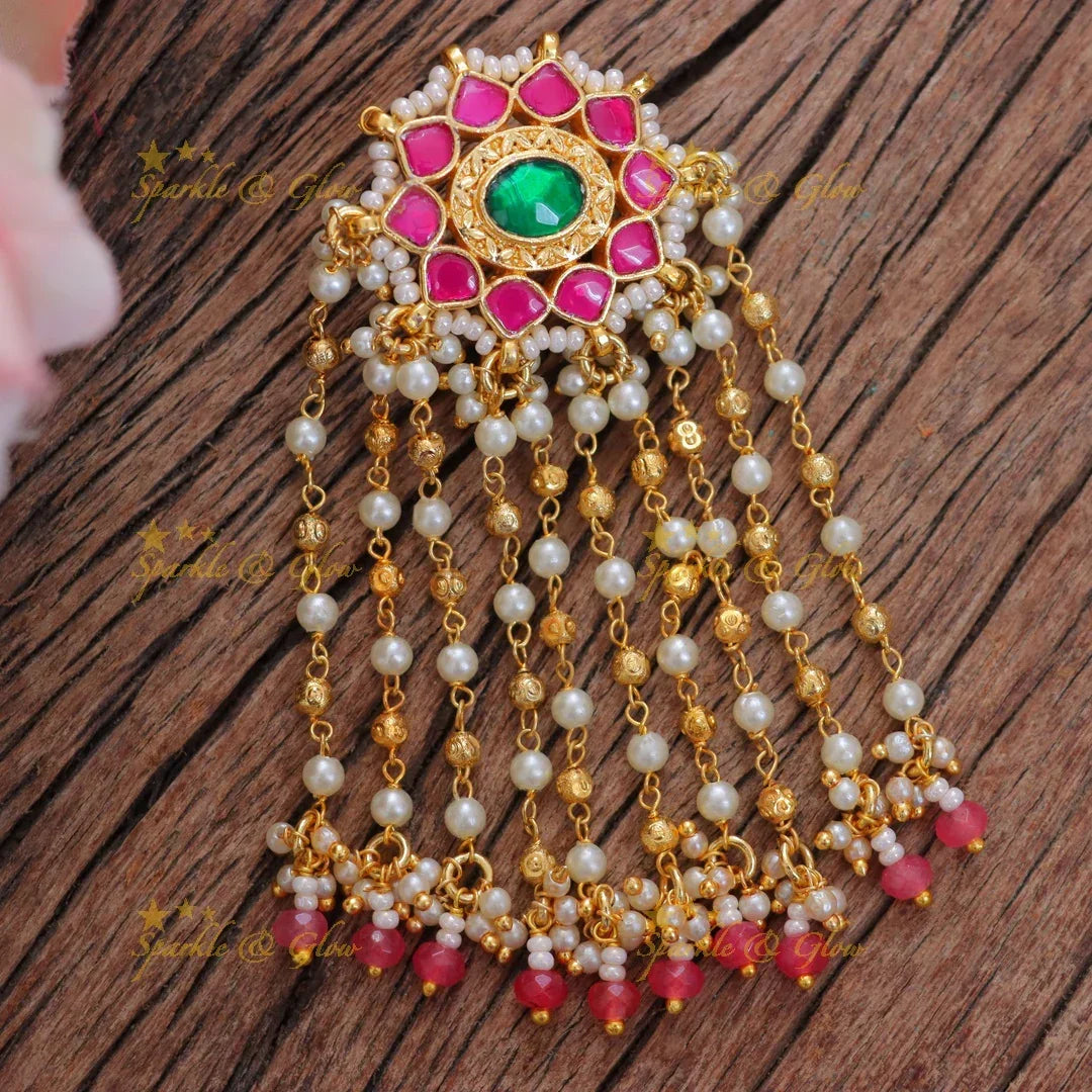 Exquisite Pearl & Gold Floral Jadabilla Hairpin