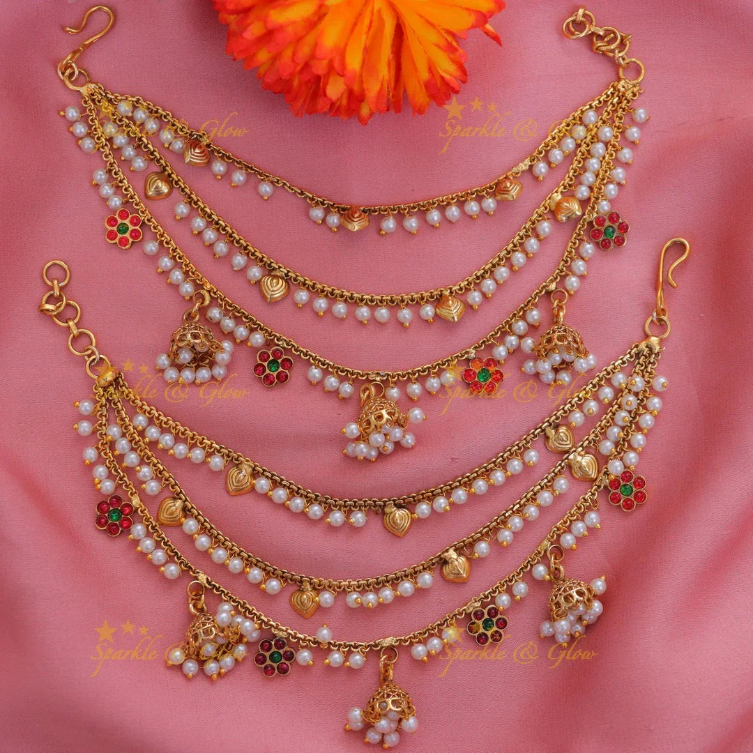 Captivating Kemp Pearl Earchain for Festive Elegance