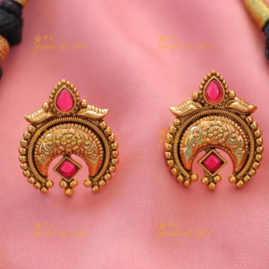 Exquisite Indian Black Thread Gold Bead Necklace Online