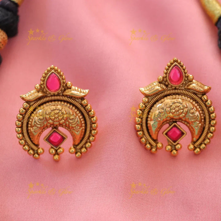 Exquisite Indian Black Thread Gold Bead Necklace Online