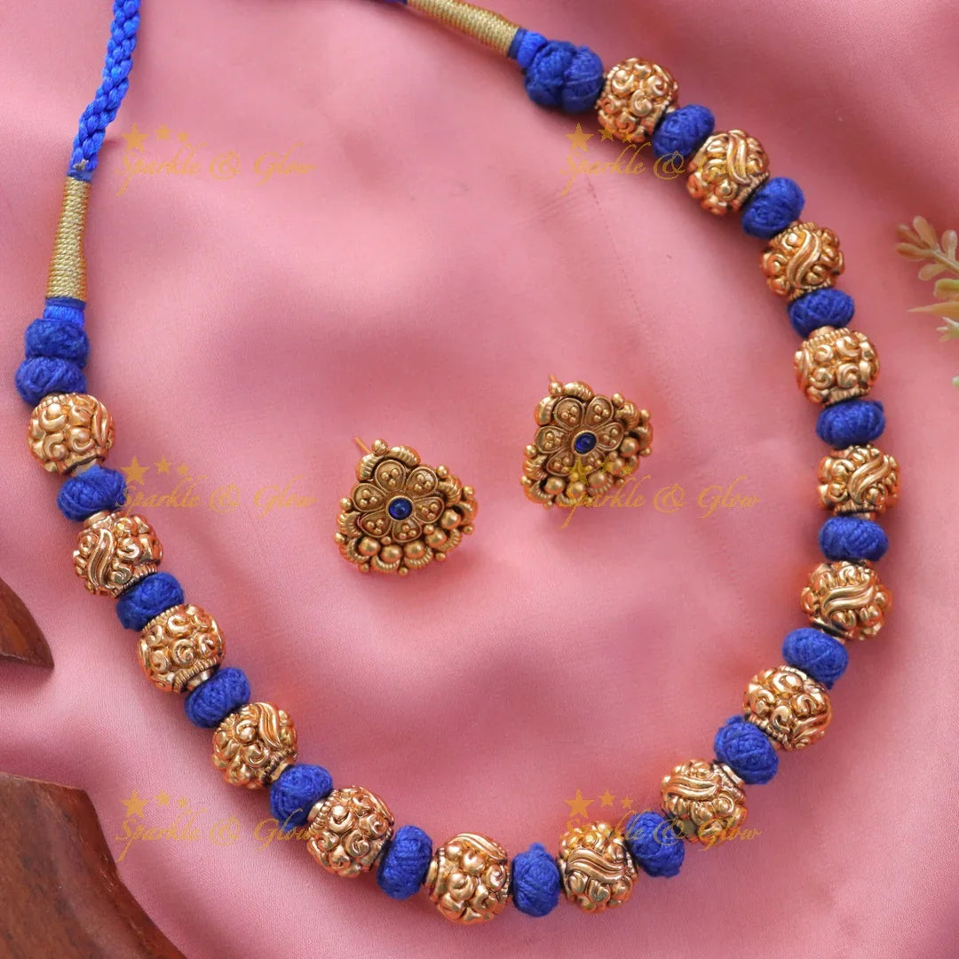 Exquisite Gold Beads Floral Necklace for Celebrations