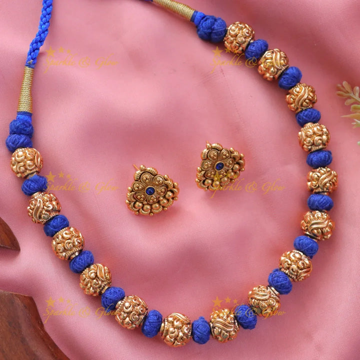 Exquisite Gold Beads Floral Necklace for Celebrations