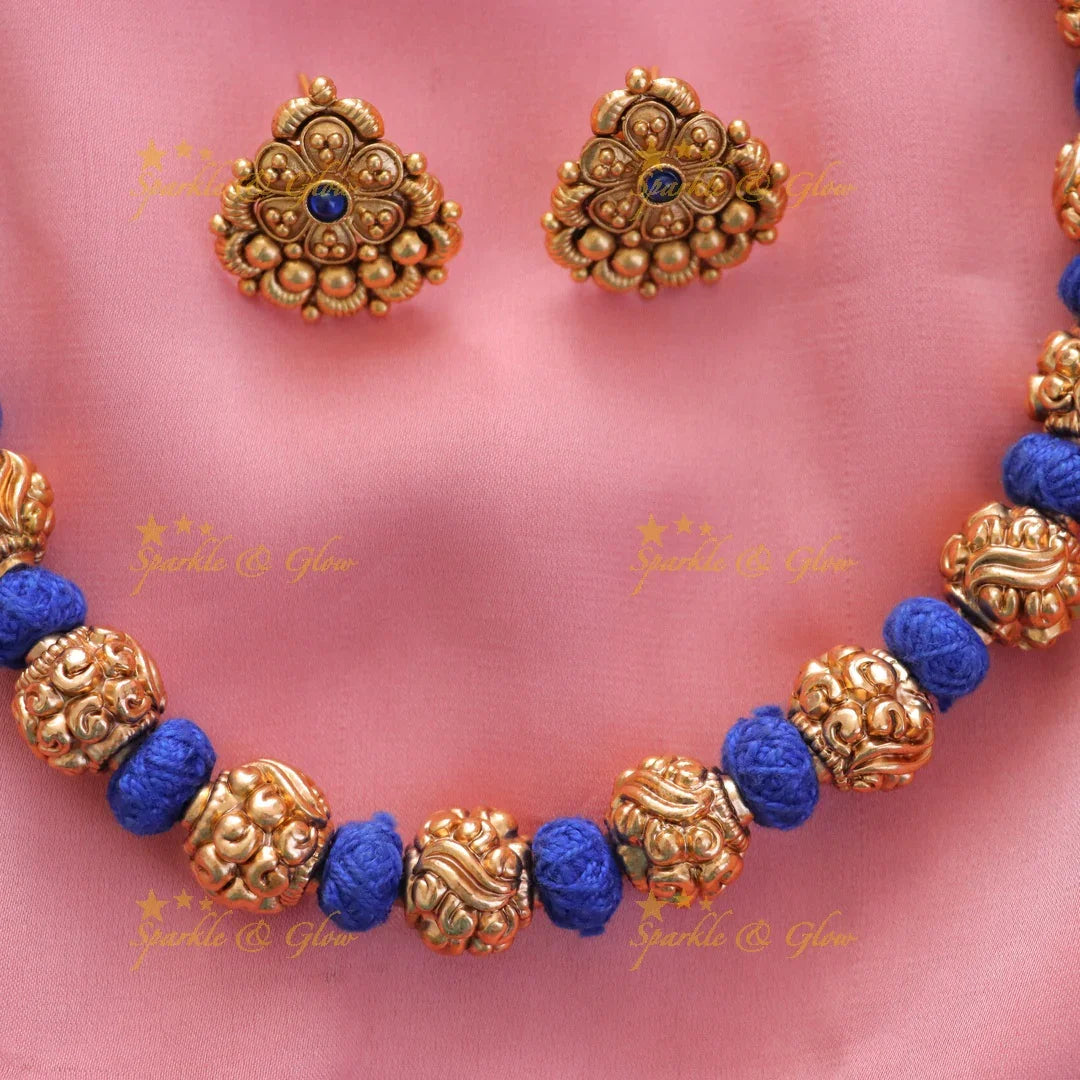 Exquisite Gold Beads Floral Necklace for Celebrations