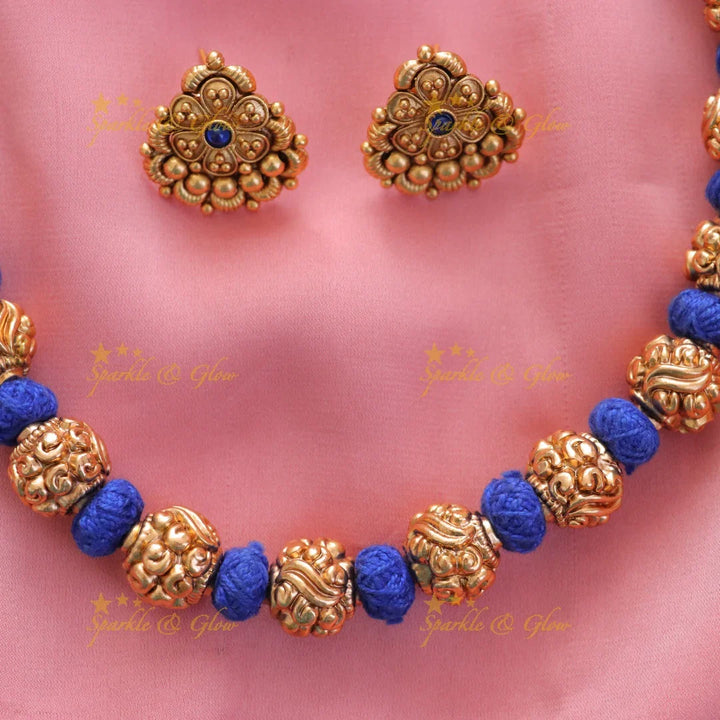 Exquisite Gold Beads Floral Necklace for Celebrations