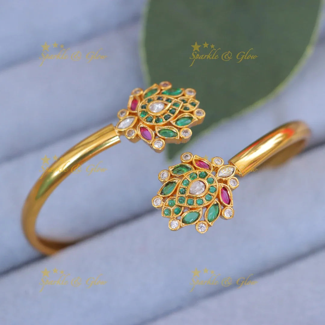 Exquisite Floral Gold Bangle - Elegance for Celebrations