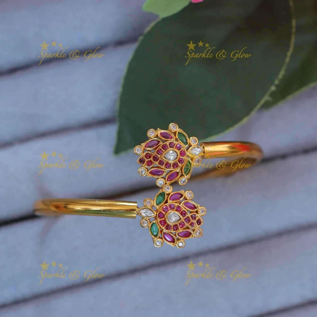 Exquisite Floral Gold Bangle - Elegance for Celebrations