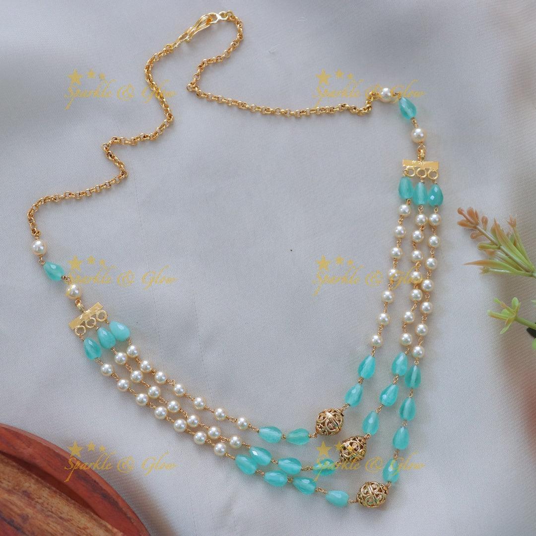 Elegant Pearl & Bead Necklace with Luxurious Gold Finish