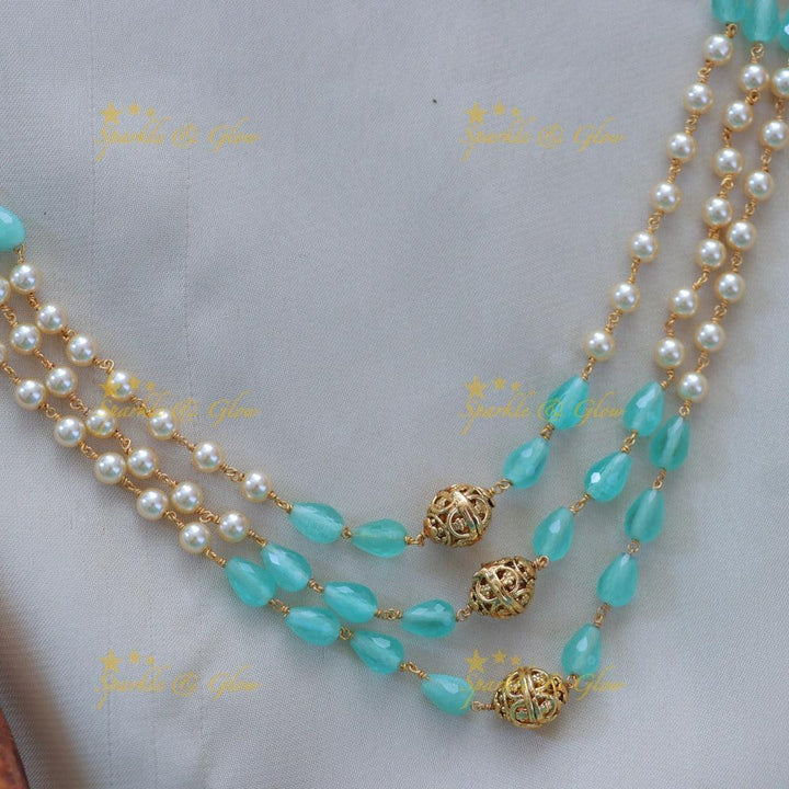 Elegant Pearl & Bead Necklace with Luxurious Gold Finish