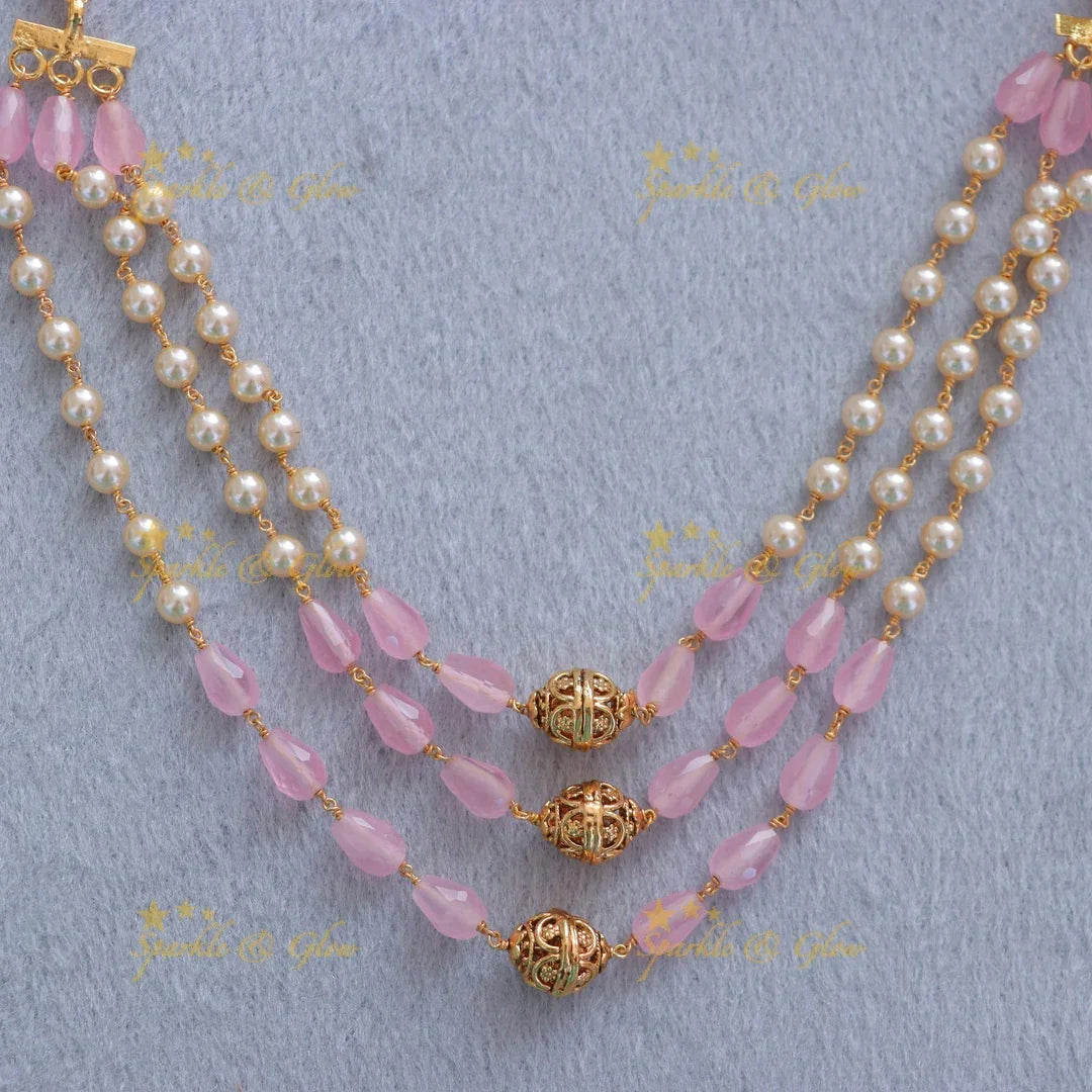 Elegant Pearl & Bead Necklace with Luxurious Gold Finish