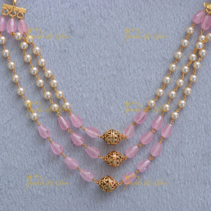 Elegant Pearl & Bead Necklace with Luxurious Gold Finish