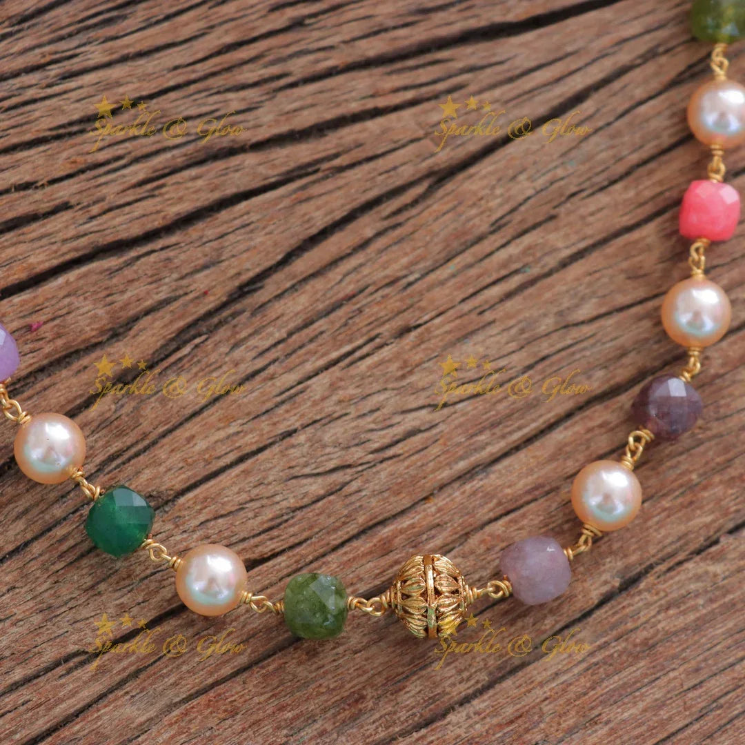 Exquisite Multicolor Beaded Festive Necklace