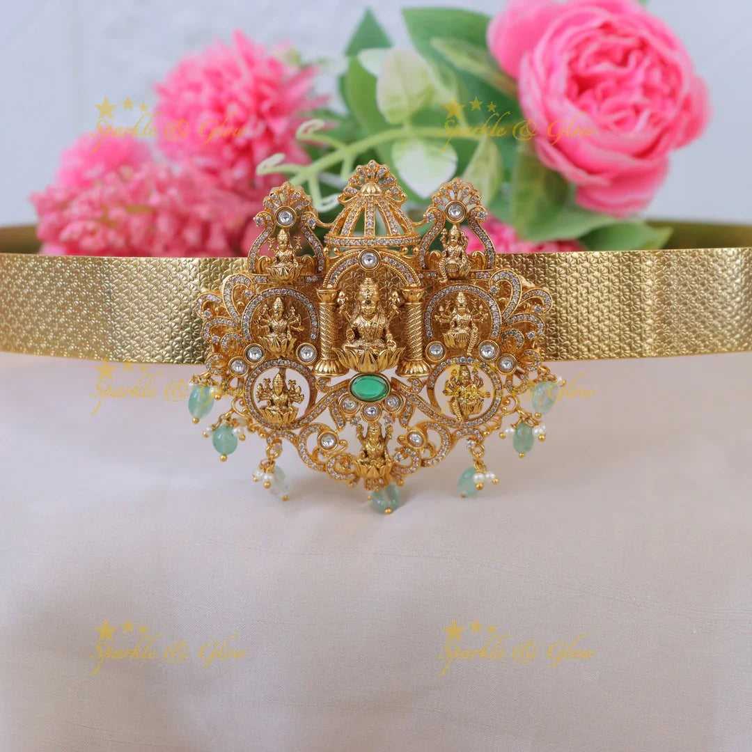 Exquisite Lakshmi Temple Hipbelt Crafting Festive Elegance
