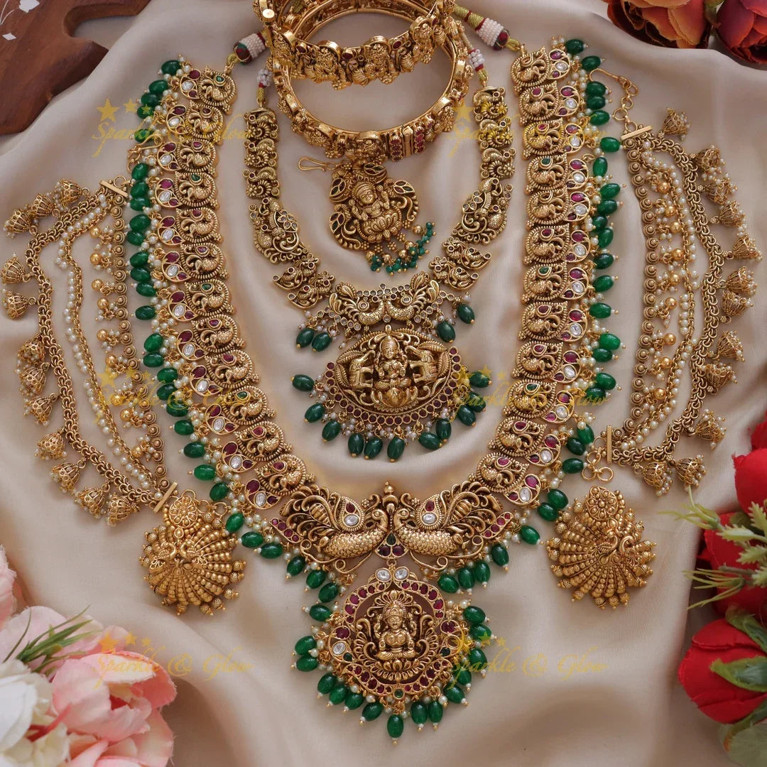 Exquisite Lakshmi Peacock Bridal Jewellery Set