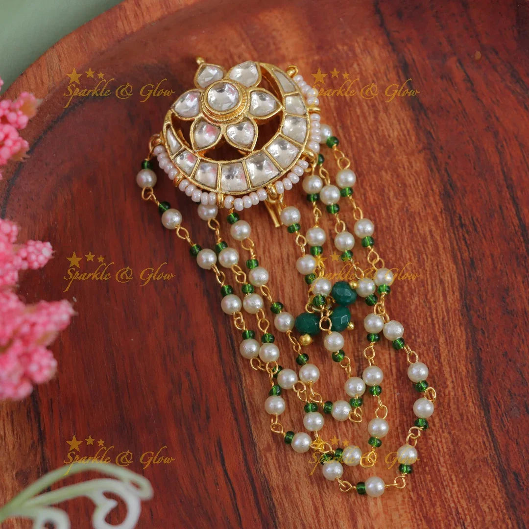 Exquisite Moon Floral Pearl Hairpiece for Weddings