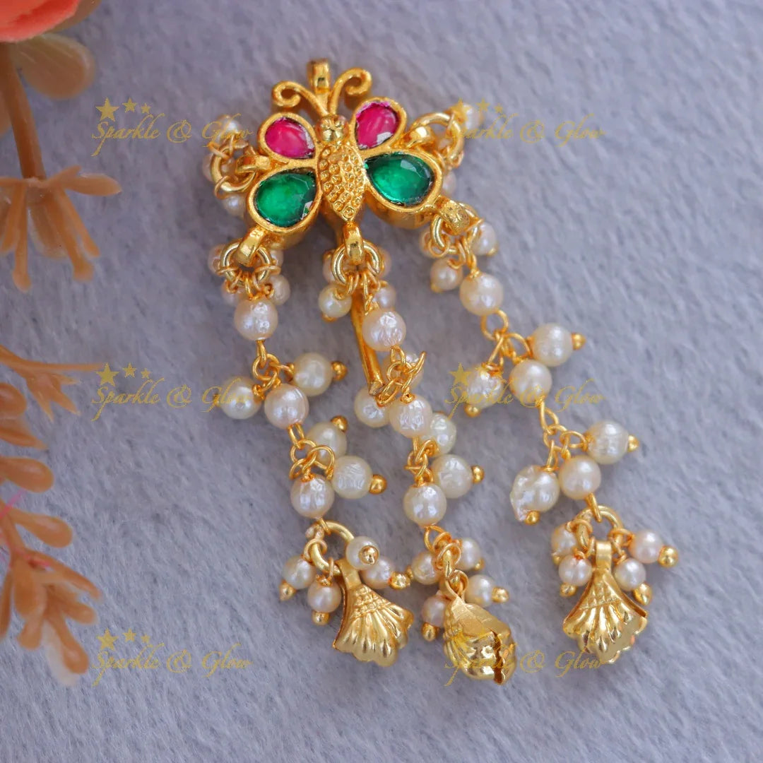 Exquisite Butterfly Pearl Hair Ornament for Weddings