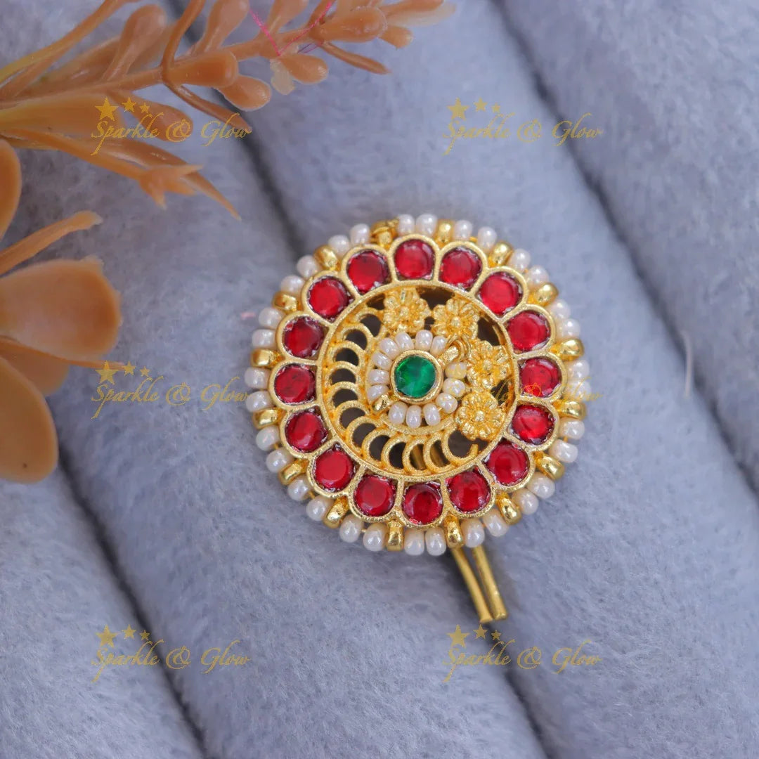 Stunning Floral Gold Jadabilla Hairpiece for Festivals