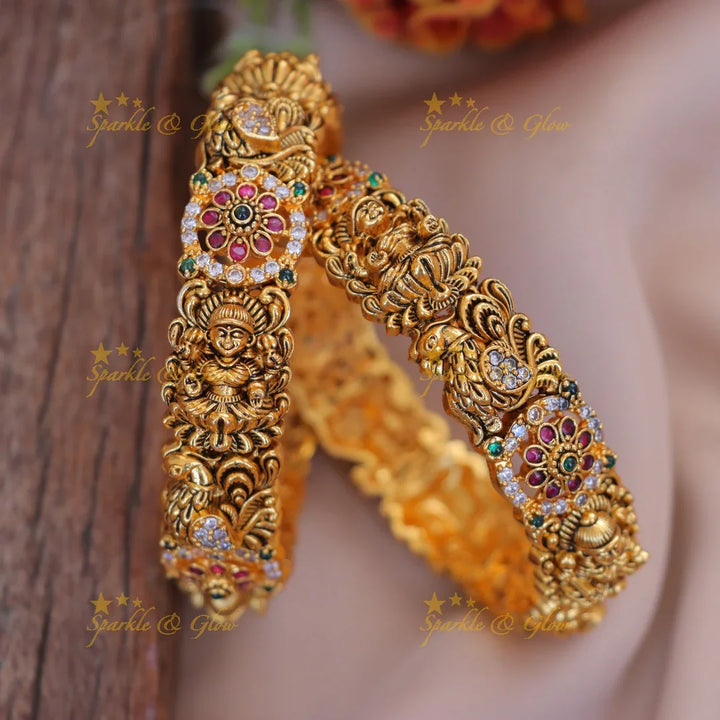 Exquisite Temple Bridal Peacock Bangle for Celebrations