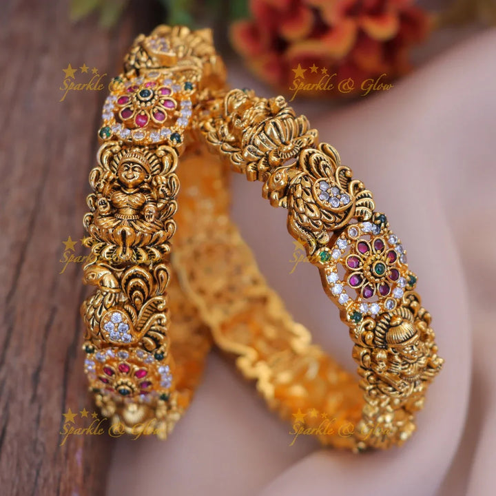 Exquisite Temple Bridal Peacock Bangle for Celebrations