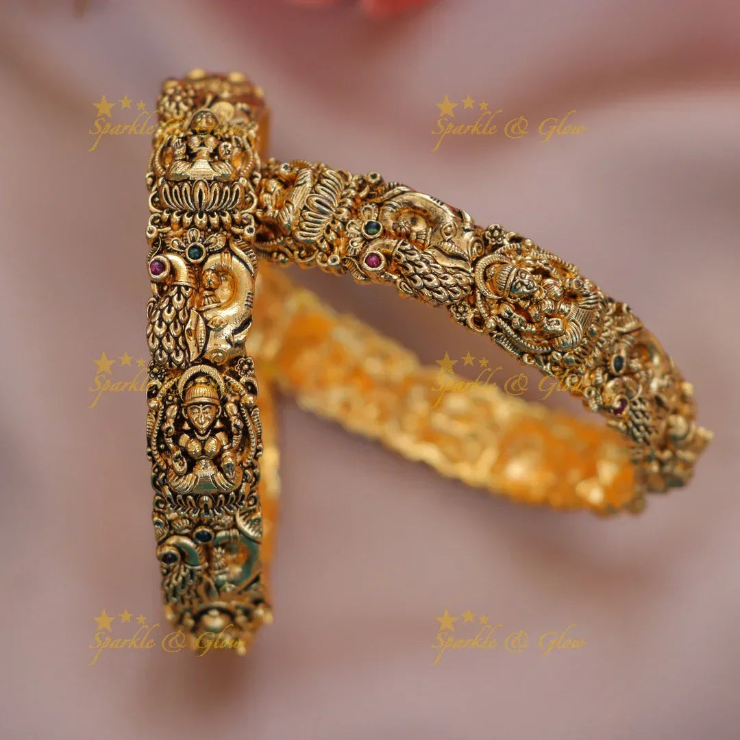 Luxurious Gold Look Lakshmi Peacock Bangle