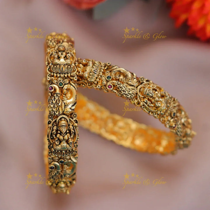 Luxurious Gold Look Lakshmi Peacock Bangle