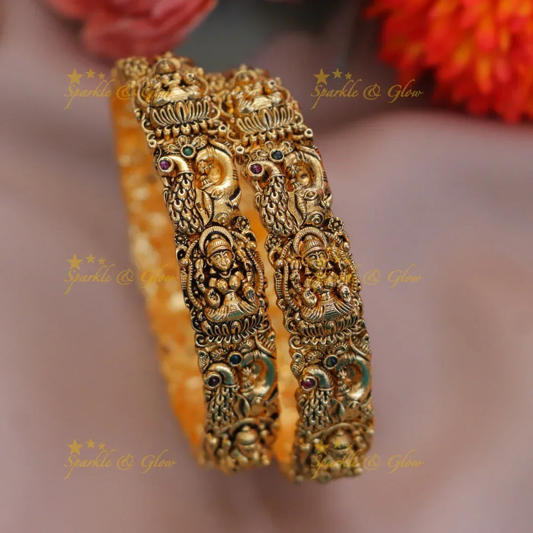 Luxurious Gold Look Lakshmi Peacock Bangle