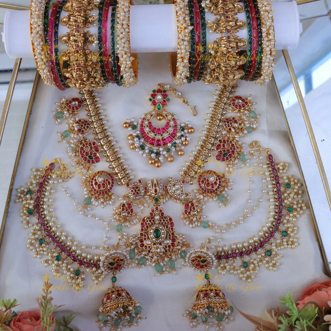 Elegant Floral Guttapusalu Bridal Jewellery Set Online