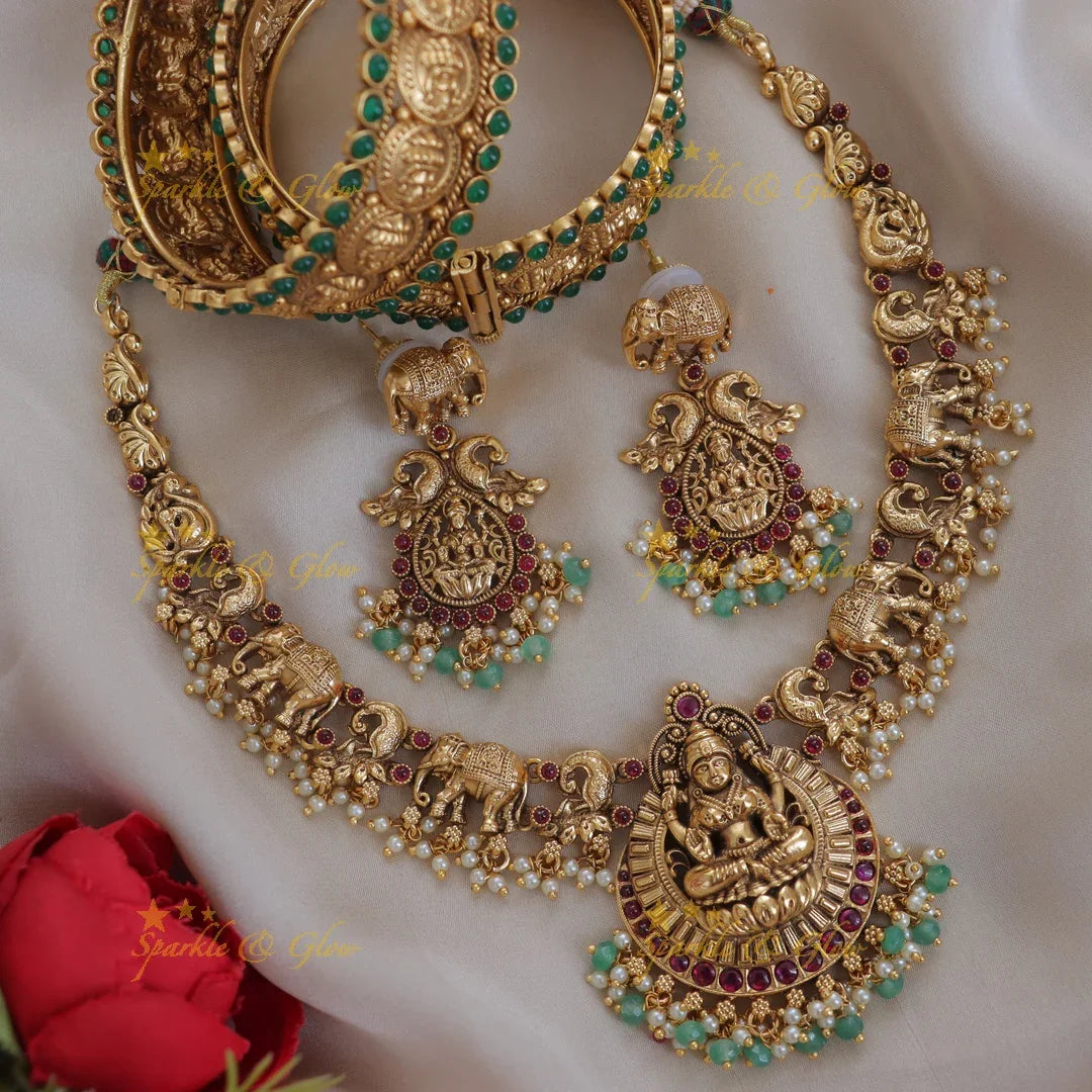 Stunning Lakshmi Elephant Semi Bridal Set